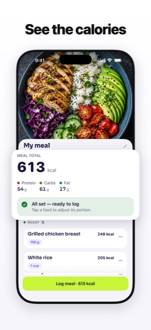 Burn App Store image: Meal review (composite)