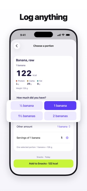 Burn App Store image: Log food